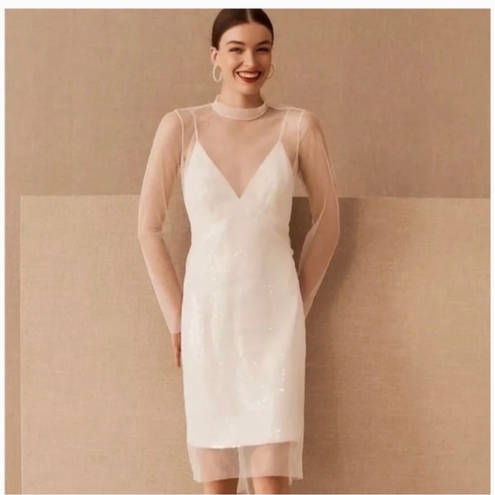Amsale BHLDN Clarissa Layered Sequin Shift Dress